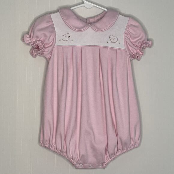 Remember Nguyen Baby Sen Pastel Pink Sheep Bubble Romper Size 9M - Picture 1 of 10